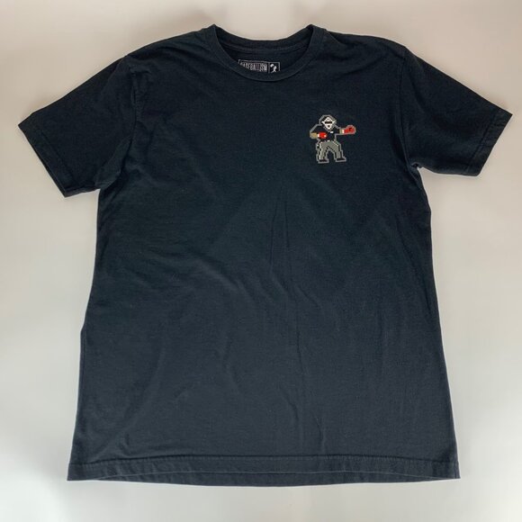 Baseballism Black Punch Out Short Sleeve Crewneck Shirt Mens XL - Picture 3 of 5